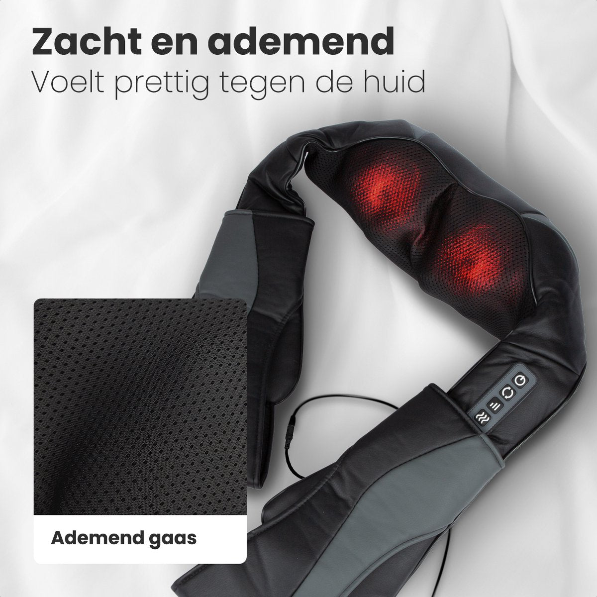 Auronic Nackenmassagegerät und Rückenmassagegerät Bundle - Wärmefunktion - Elektrisch - Schwarz/Grau