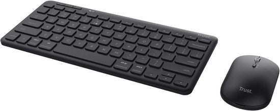 Trust Lyra – Kabellose Tastatur und Maus – Multi-Connect – Wiederaufladbar – AZERTY BE – Schwarz