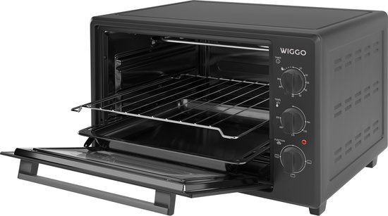 Wiggo WMO-E353(B) – Freistehender Mini-Backofen – elektrisch – 50 cm – 35 Liter – 1800 W – 5 Jahre Garantie – schwarz