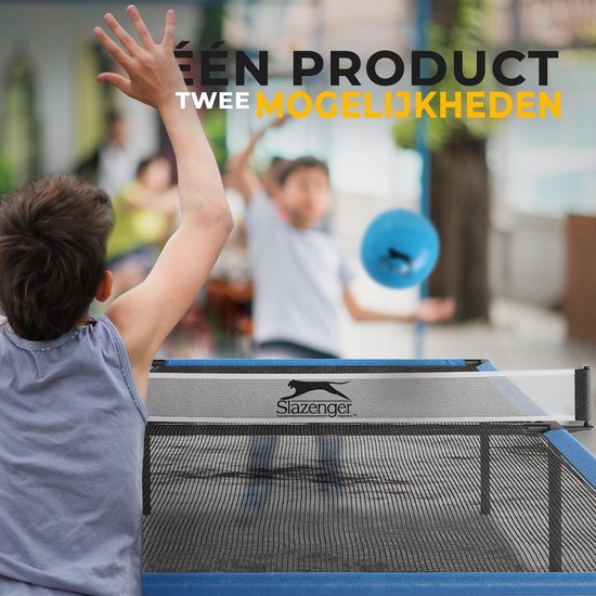 Slazenger - Pingpong Tischset - Spyder Air - Tischtennisplatte inkl. Zubehör - 240 x 120 x 63cm - Schwarz/Blau
