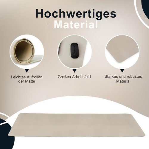 WURK - Professionelle Schreibtischunterlage Kunstleder - Schreibtisch-Organizer - Inklusive Kabelclip - 80x40 -Beige