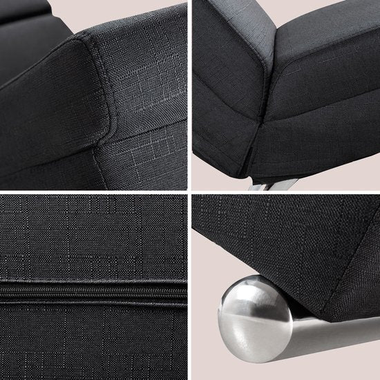 Casaria Recliner London - Loungesessel Verchromt - Anthrazit