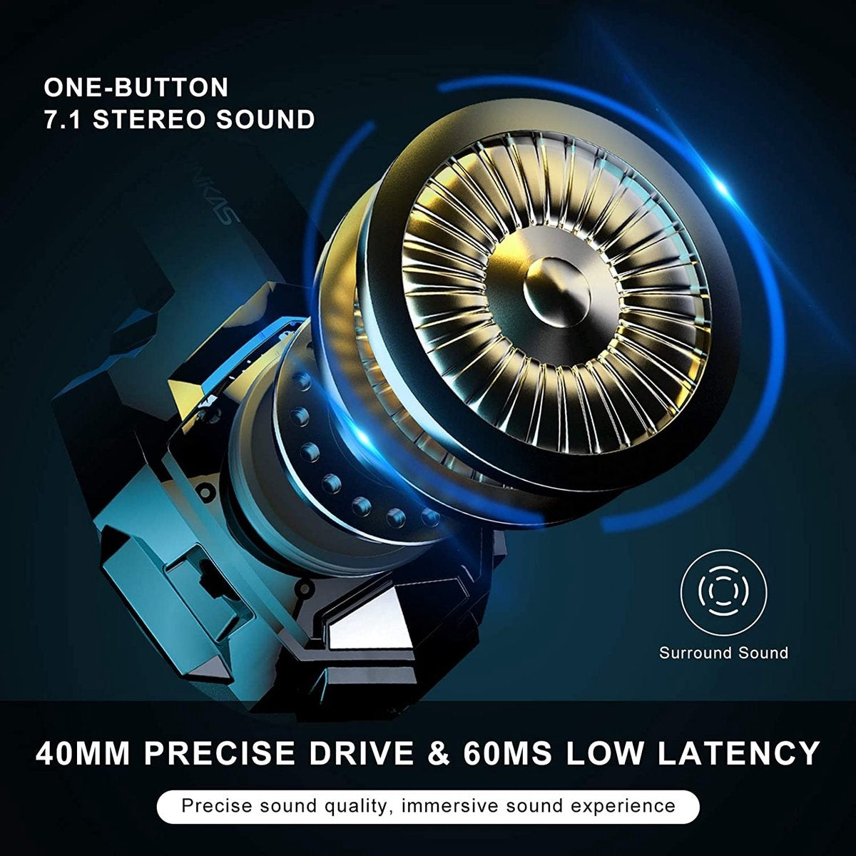 PHOINIKAS G9000 BT Bluetooth Laptop Gaming Headset mit Mikrofon Over-Ear Kopfhörer -Schwarz blau