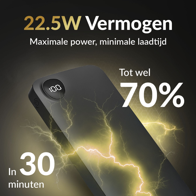 Surge C-Twin Powerbank 10.000mAh 22,5W - 2x USB-C + USB - Schwarz - Kompakt 14,2 x 6,8 x 1,6 cm