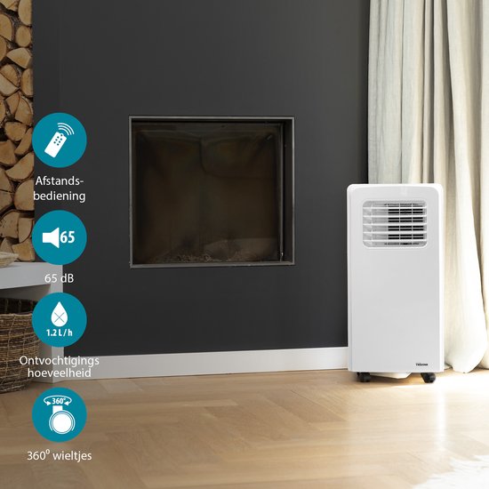 Tristar AC-5529 Mobile Klimaanlage 9000 BTU – 3-in-1-Gerät: Klimaanlage, Ventilator und Luftentfeuchter – Für Räume bis zu 34 m² – Timer – Weiß
