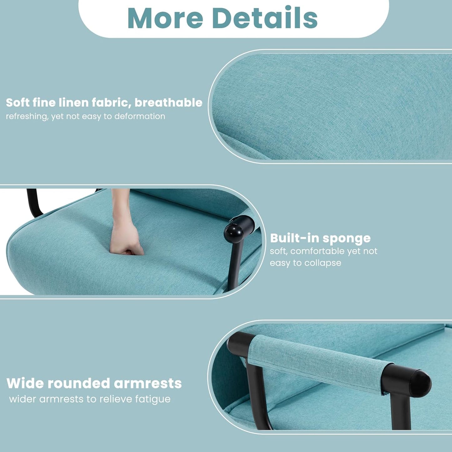 WOLTU 3-in-1-Schlafsessel – Gästebett – Blau – 65 x 75 x 78 cm