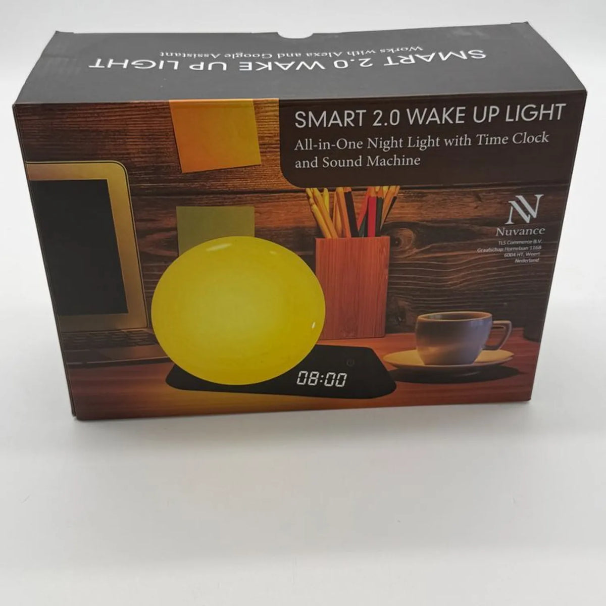Nuvance Smart 2.0 Wake-up Light – Intelligenter Wecker mit Sonnenaufgangssimulation, Farblicht, Lautsprecher und App-Steuerung