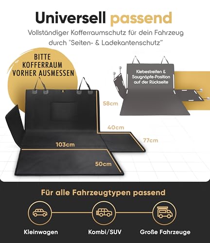 Heldenwerk Kofferraumschutz für Hunde – wasserdicht – schwarz