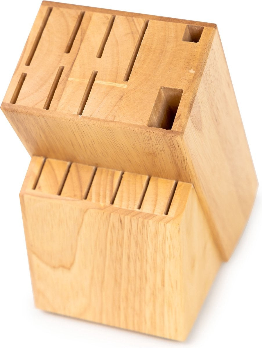 Messerblock ohne Messer - Messerhalter aus Holz von Coninx - Rubberwood Light - Messeraufbewahrungseinheit