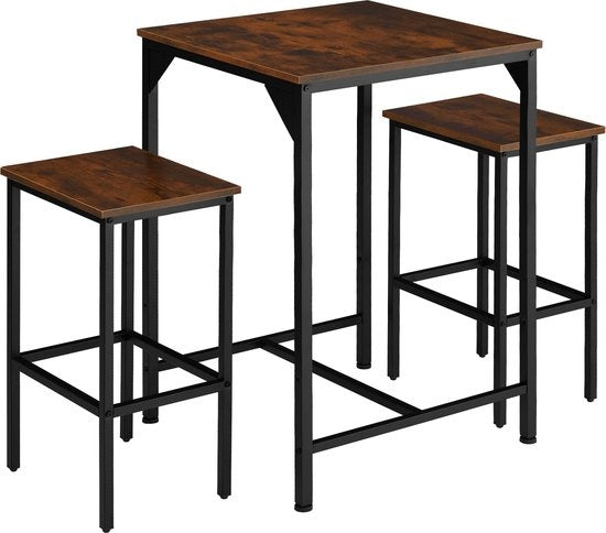 tectake - Stehtisch-Set Inverness industrial dunkelbraun - 404362