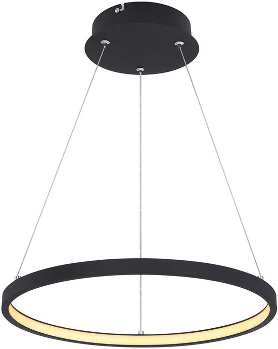 LED-Pendelleuchte mit einfachem Ring | Ø 38,5cm | Schwarz | Kreisförmige Pendelleuchte