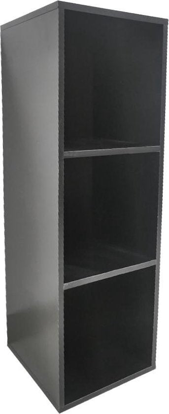 Aufbewahrungsschrank für Schallplatten - Aufbewahrung von Schallplatten - Bücherregal - 3 Fächer - schwarz