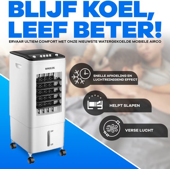 Breeze Air Cooler für das Schlafzimmer - Mobiler Luftkühler ohne Ablassschlauch