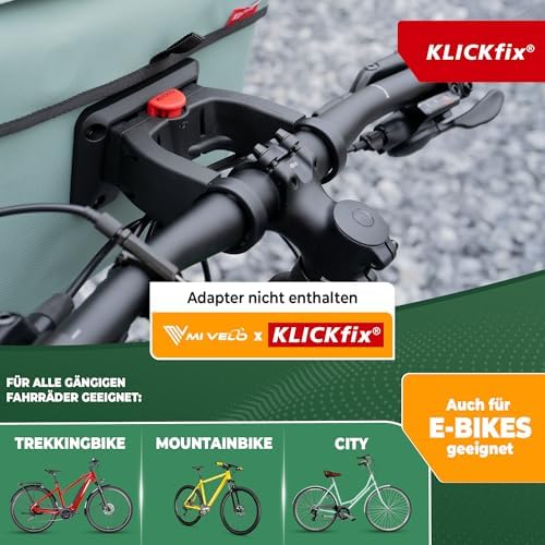 MIVELO Klickfix Lenkertasche – 100 % wasserdicht, 7 l, Handyfach