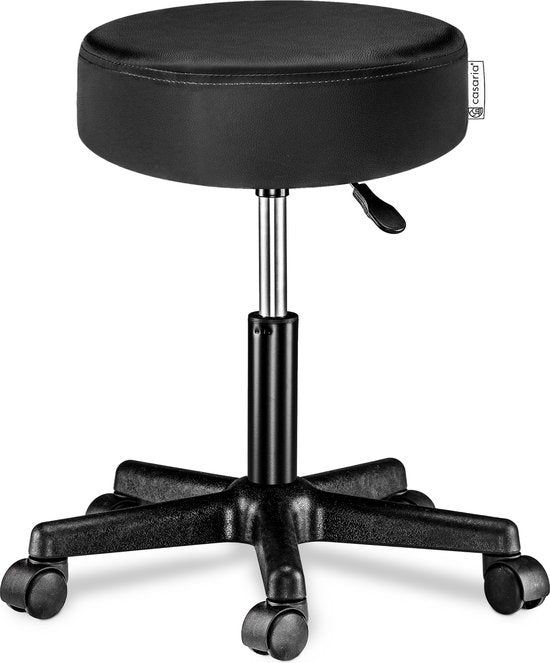 Casaria Verstellbarer Drehhocker - 46/60cm Sitzhöhe - 1 Stück Schwarz