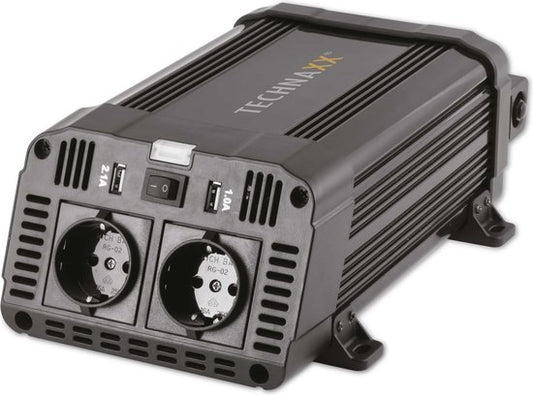 Technaxx TE16 Wechselrichter 1200W - 2x 230V - 2x 5V USB - 3.1A - Spannungswandler