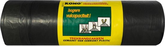 KOMO Müllbeutel mit Zugschnur – 60 Liter – 15 Stück