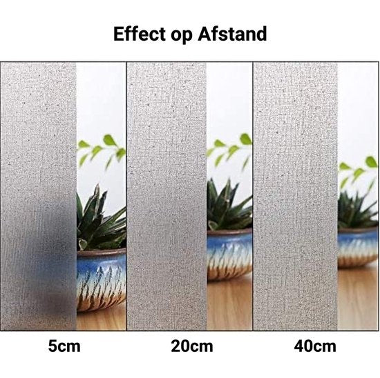 Homewell Raamfolie HR++ 75x300 - Isolerend & Zonwerend - Anti inkijk - Statisch - Linnenlook Grijs 70x300