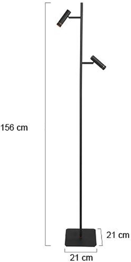 Stehlampe Lumo 4608ZW – moderne schwarze LED-Leselampe von Mexlite, 125 cm hoch, dreh- und neigbar, mit verstellbaren Lichtpunkten und Touch-Dimmer
