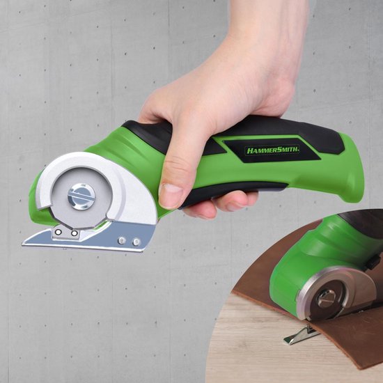 Hammersmith SharpSpin – Kabelloser Universalschneider – Elektrische Schere – Kartonschneider – Rollmesser – Akku-Schere – Schneidet Leder, PVC, Teppich, Karton und mehr