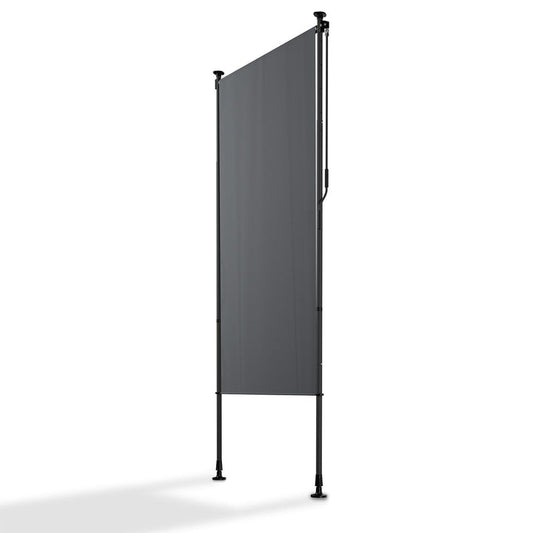 Juskys Vertikaler Balkonsichtschutz 100x310 cm Grau - Wasserabweisender und höhenverstellbarer Sonnen- und Sichtschutz