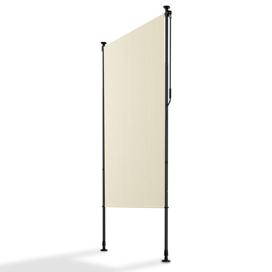 Juskys Vertikaler Balkonsichtschutz 120x310 cm - Beige - Wasserabweisender und höhenverstellbarer Sonnen- und Sichtschutz