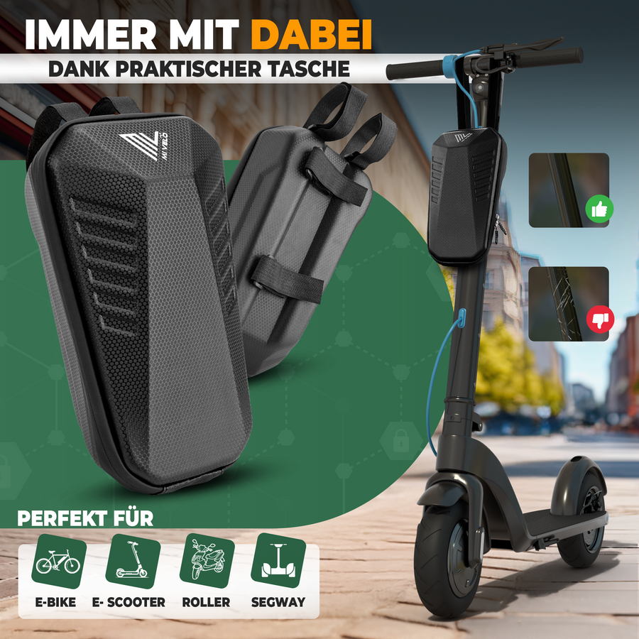 MIVELO Handschellenschloss für Fahrrad & E-Scooter - Sicherheitsstufe 10 - Kompakt & extra stark - Schwarz - 30 x 5 x 2 cm