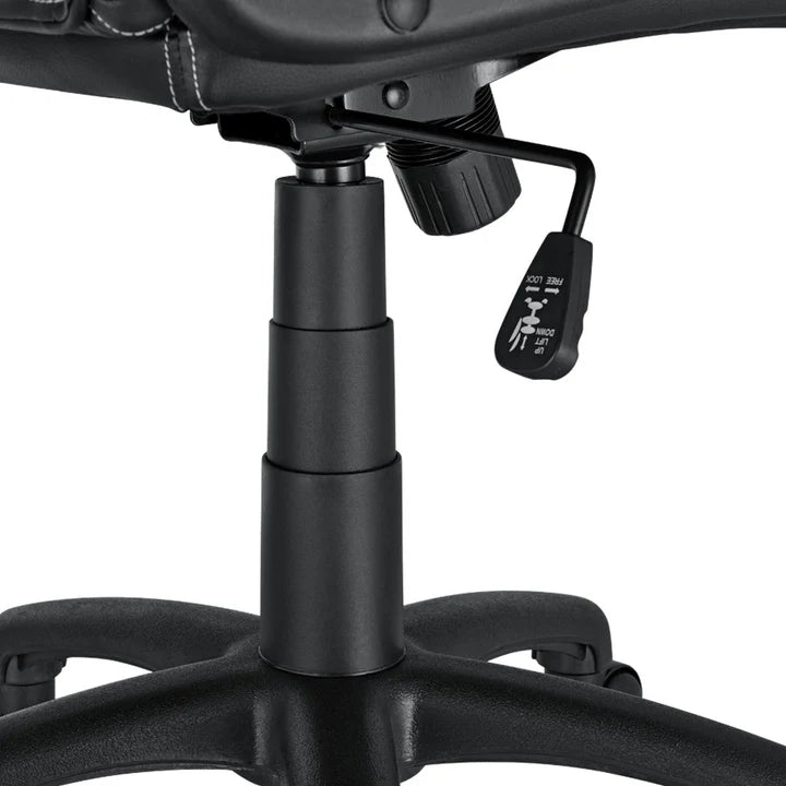Juskys - Racing Office Chair Montreal - 111 x 47 x 52 cm - Ausgestattet mit neigbarer Rückenlehne und Mesh-Einsatz und Gasfeder - Für Gaming und Büro - Rot und Schwarz Kunstleder und Metall