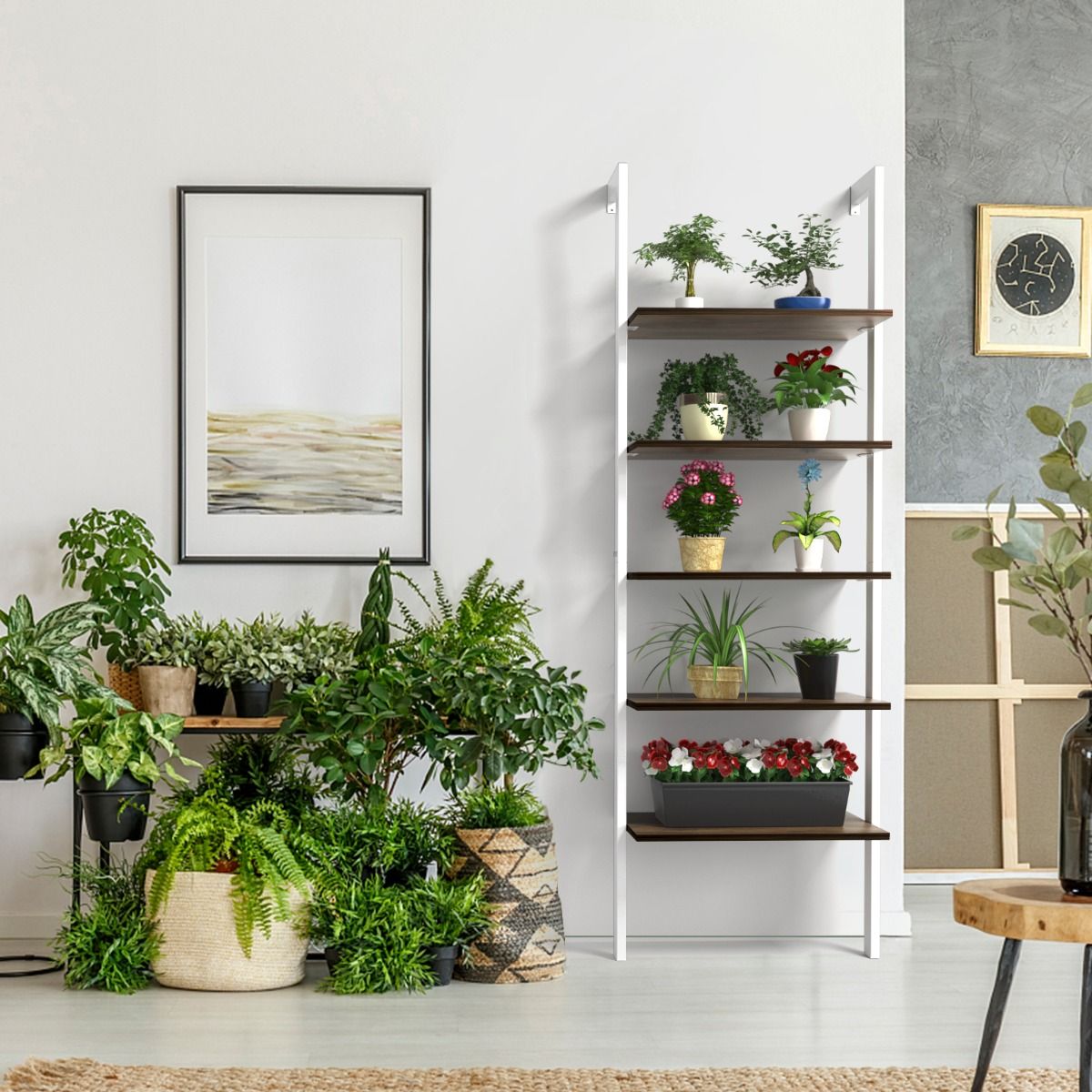 Coast 5-Layer Ladder Shelf Bookcase 61x30x183 cm Weiß - Platzsparendes Aufbewahrungs- und Präsentationsregal
