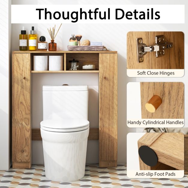 Cost Toilettenschrank mit Doppeltür - Holz - Braun - 87,5x18x98 cm