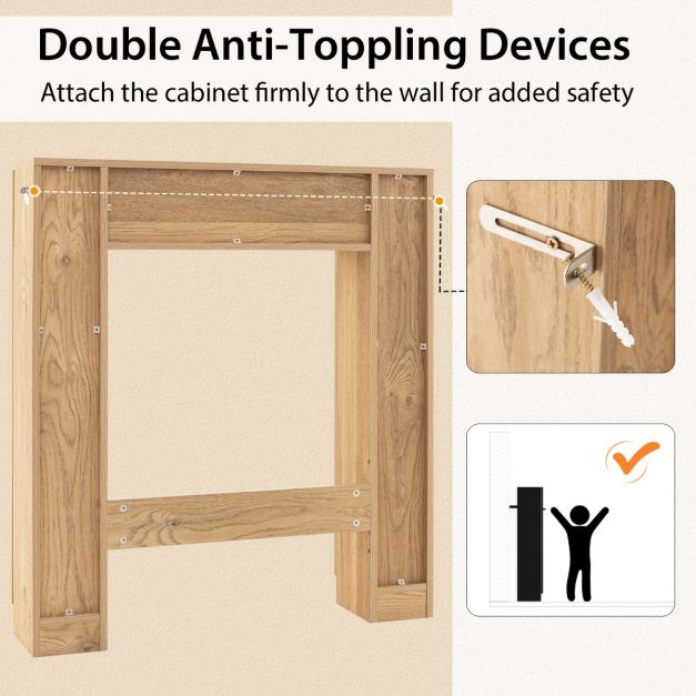 Cost Toilettenschrank mit Doppeltür - Holz - Braun - 87,5x18x98 cm