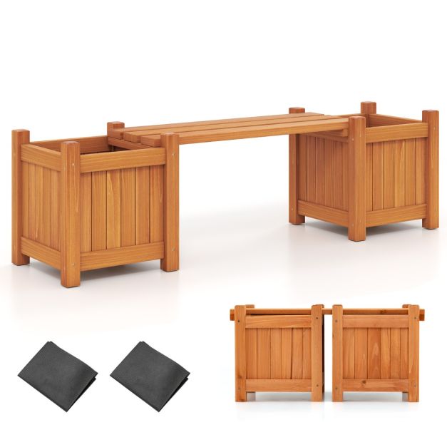 Coast Blumenkasten - Massivholz - Bank - Offener Boden - 106x27x29 cm - Natur