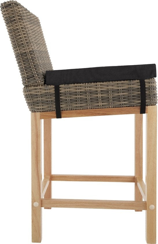 tectake - Barhocker Latina aus Korbgeflecht - Hochstuhl - Hocker - Küchenhocker - natur - 404801 - Poly-Rattan