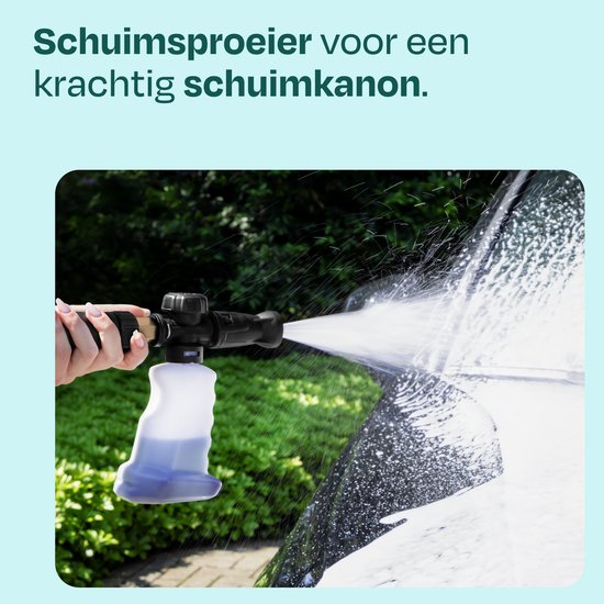 VONROC PRO Hochdruckreiniger V25-3 - 2500W - 180 bar - 468 l/h - Induktionsmotor - 15m Premiumschlauch - Inkl. Terrassenreiniger, Schaumdüse und 5 Düsen