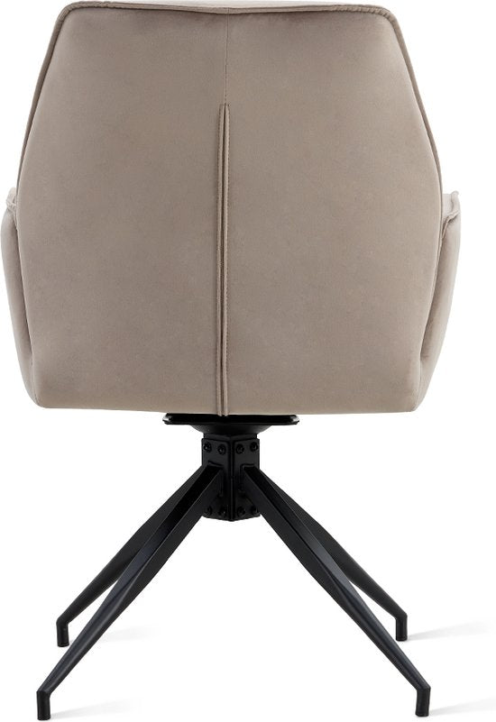 Multifurn Esszimmerstuhl - 2er-Set - 180° drehbar - 57 x 63 x 90 cm - Taupe