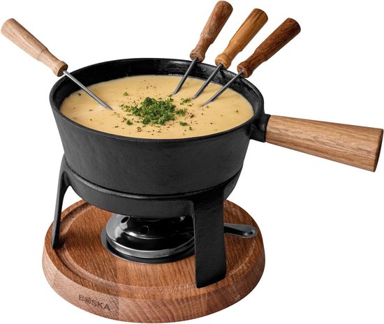 Boska Fondue Set Pro L - Käsefondue-Set - Für jede Art von Herd - Robustes & unzerbrechliches Gusseisen - 1,8 Liter