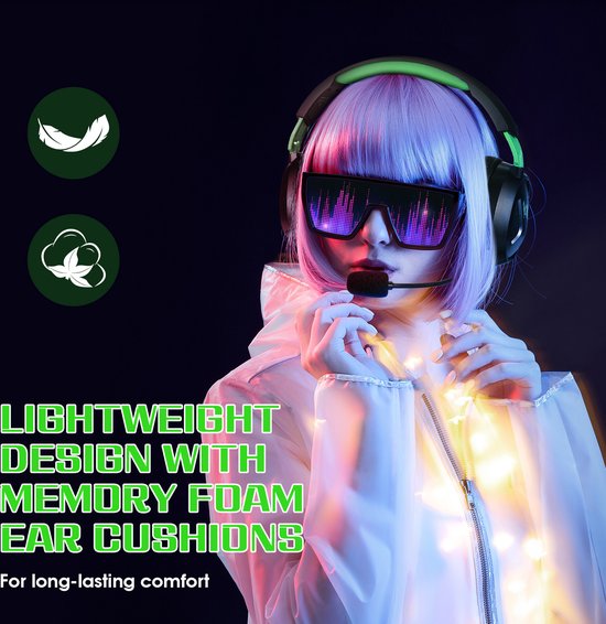 KOTION EACH G3100 Gaming-Headset – Over-Ear-Kopfhörer mit Mikrofon – Geeignet für Nintendo Switch, PS5, PS4, Xbox Series X|S, Xbox One, Mobilgeräte und PC – Schwarz-Grün