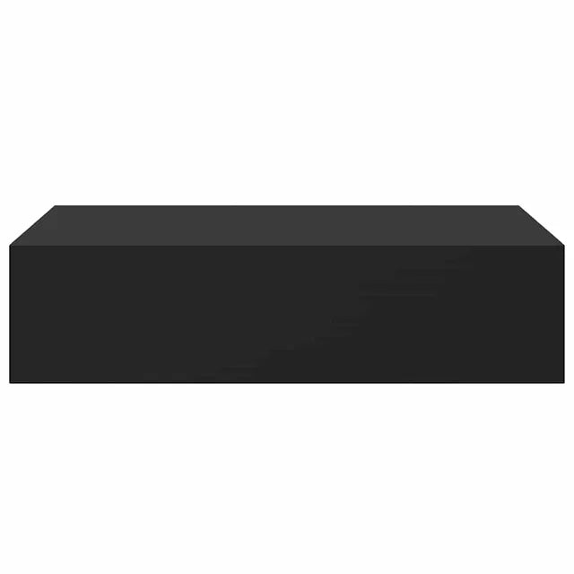 vidaXL Wandregale mit Schublade, 2er-Set – 40 x 23,5 x 10 cm – MDF und Metall – Schwarz