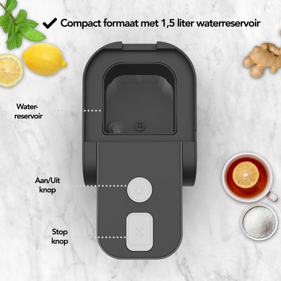 Aviro Heißwasserspender - Heißwasserhahn - 100°C - Luxus-Wasserkocher - 2200W - 1.5L Schwarz