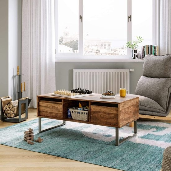 Niceey Couchtisch mit Schublade - Couchtisch - Beistelltisch - Ablage - 104 x 49,5 x 39,5 cm - Holz