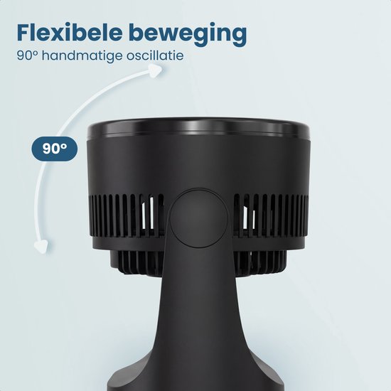 Auronic Tischventilator – 3 Geschwindigkeitsstufen – Mini-Ventilator – Standventilator – Wandmontage möglich – 41 dB – 90°-Oszillation – 7 Meter Luftstrom – Schwarz