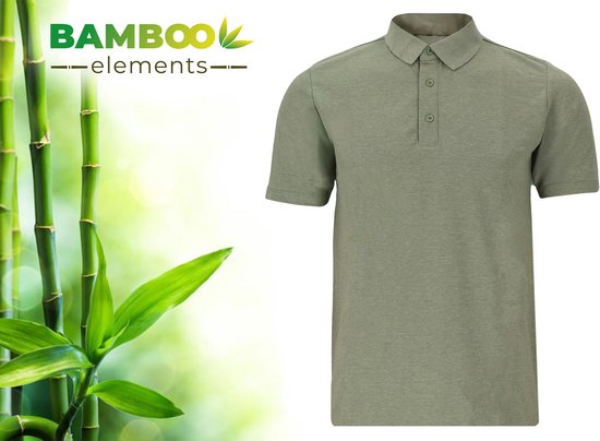 Bamboo Elements - Polo Shirt Herren - Grün M - Polo Herren - Kurzarm - Pique Stoff - T Shirt Herren - Bamboo