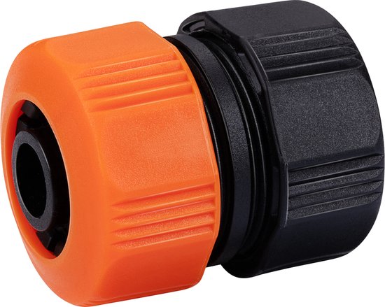 BLACK+DECKER Schlauchverbinder 3/4'' - 19 ⌀ CM - Gartenschlauchkupplung - Schwarz/Orange