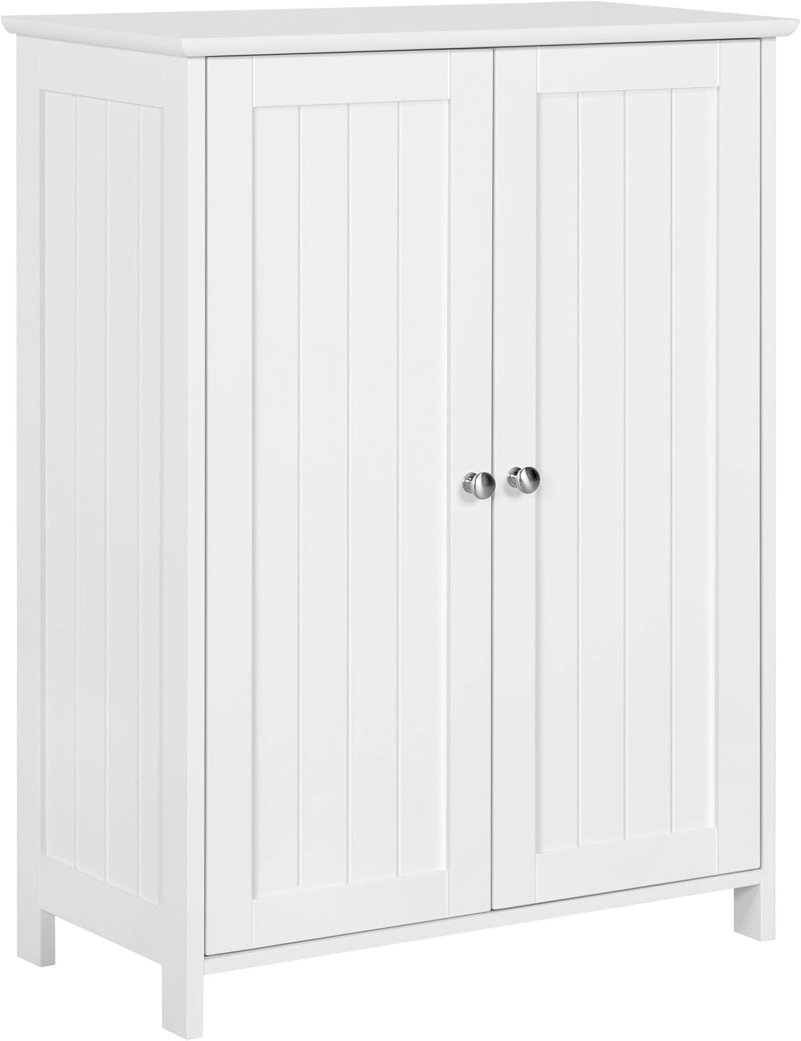 Yaheetech Badezimmerschrank mit 2 Türen und verstellbaren Einlegeböden – 60 x 30 x 80,5 cm – Weiß