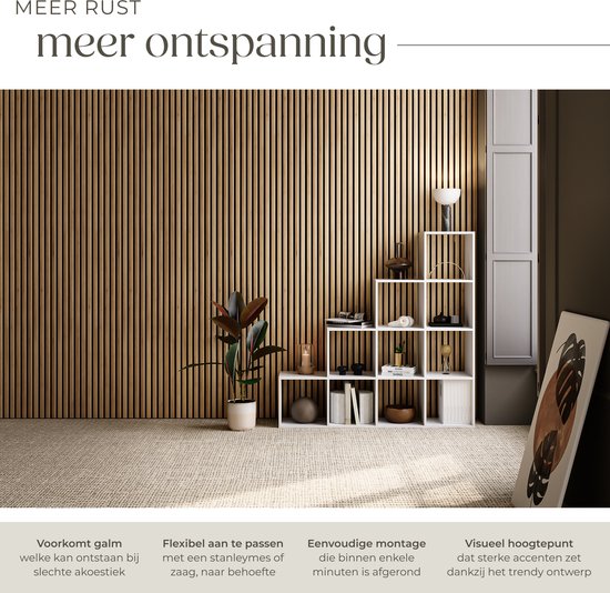 tectake - 4er-Set Akustikpaneele Sonic Wall - Schallabsorbierendes Paneel - Schalldämmung - Akustikwandpaneel - 120x60x2,1cm - Akustische Wanddekoration - Eiche hell