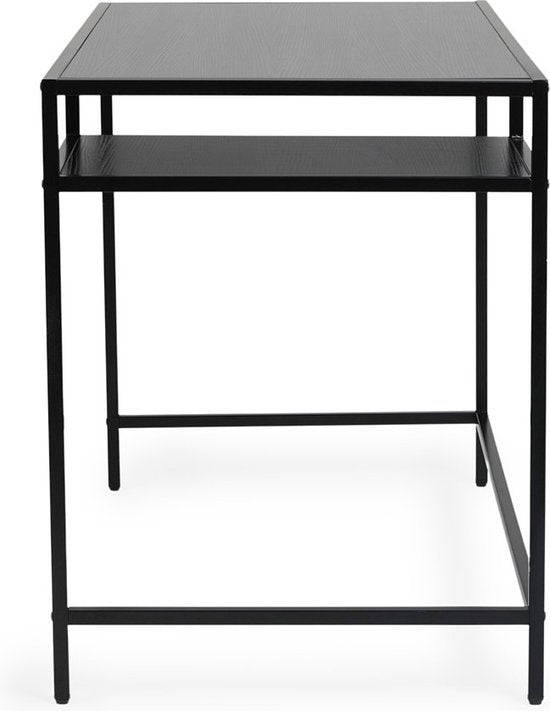 Lifa Living - Industrie-Schreibtisch - Schwarz - Metall - MDF - mit Sockel - Schlichtes Design - 114 x 60 x 76 cm