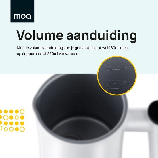 MOA Milchaufschäumer - BPA-frei - zum Aufschäumen und Erhitzen - Weiß - MF1W