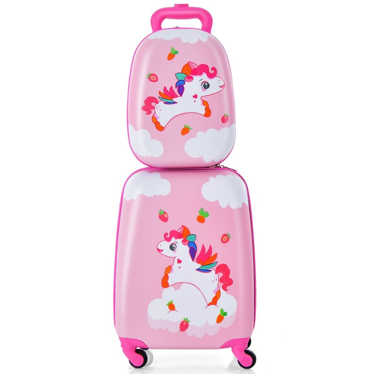 Coast 2-teiliger Kinderkoffer + Rucksack Kindertrolley - Hartschale Pink