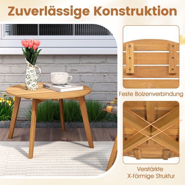 Coast Runder Beistelltisch aus Akazienholz – Ø 62 x 40 cm – Naturfarben