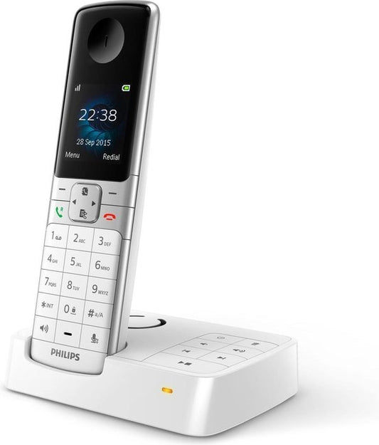 Philips - D6351W - Kabelloses Telefon mit Anrufbeantworter - Telefonbuch mit bis zu 100 Namen - Rufnummernerkennung - Weiß